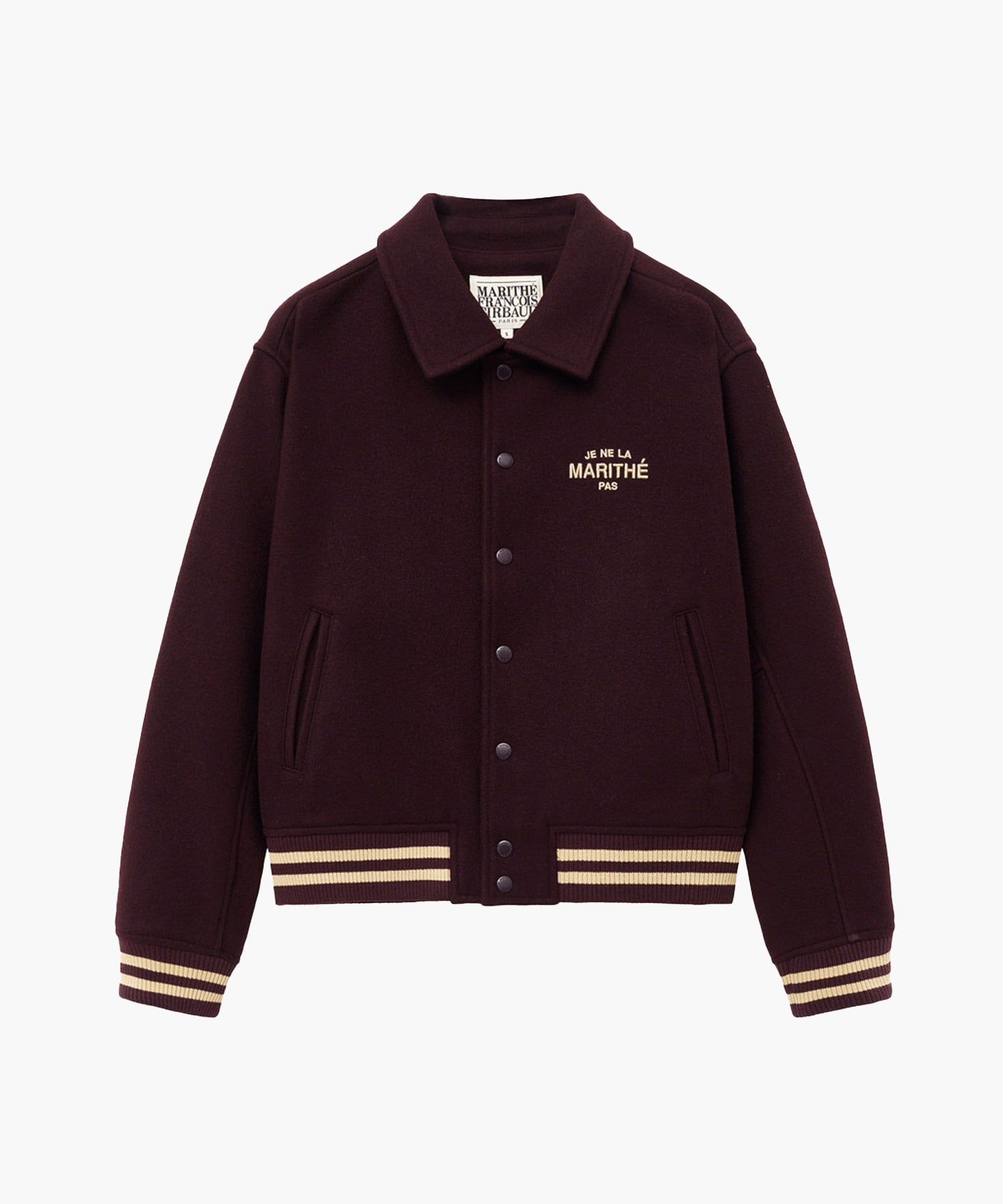 Marithe & Francois Girbaud - Je Ne La Varsity Jacket (Burgundy) product image 8 | TRAB K-Fashion Australia