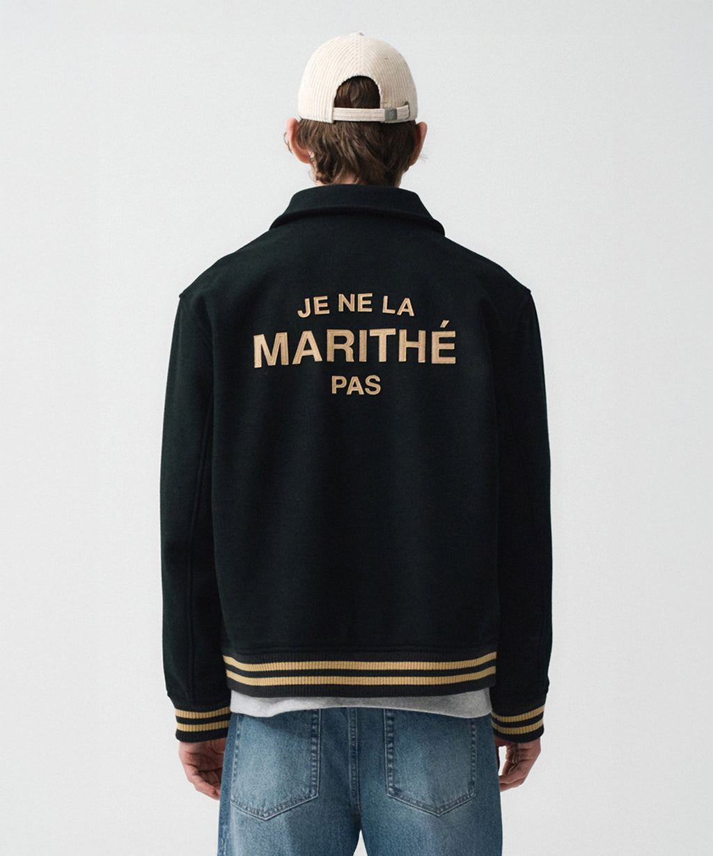 Marithe & Francois Girbaud - Je Ne La Varsity Jacket (Dark Green) product image 2 | TRAB K-Fashion Australia
