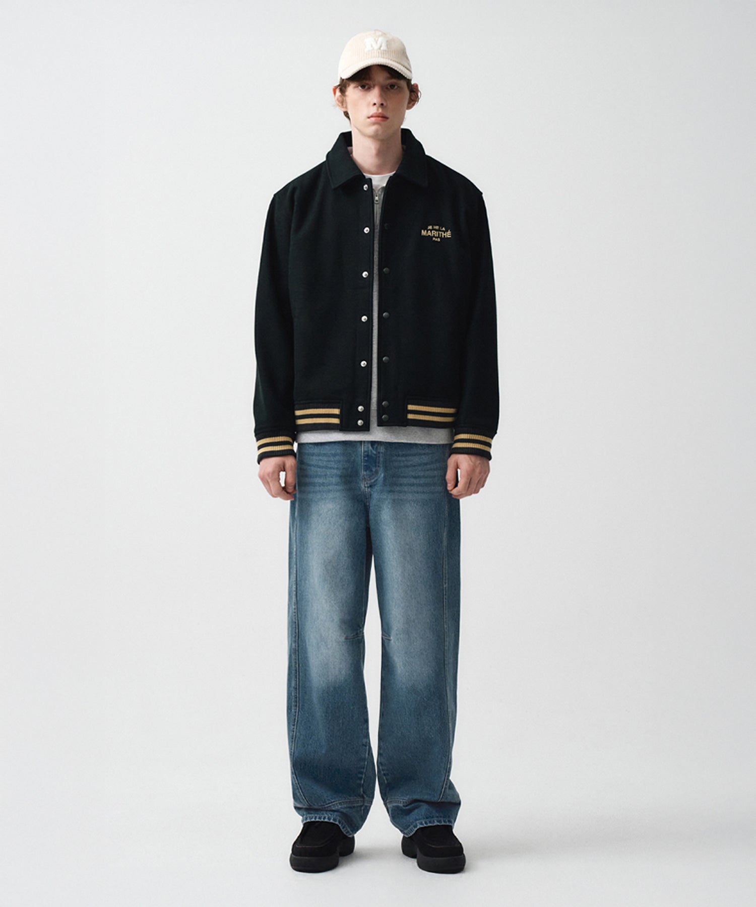 Marithe & Francois Girbaud - Je Ne La Varsity Jacket (Dark Green) product image 3 | TRAB K-Fashion Australia