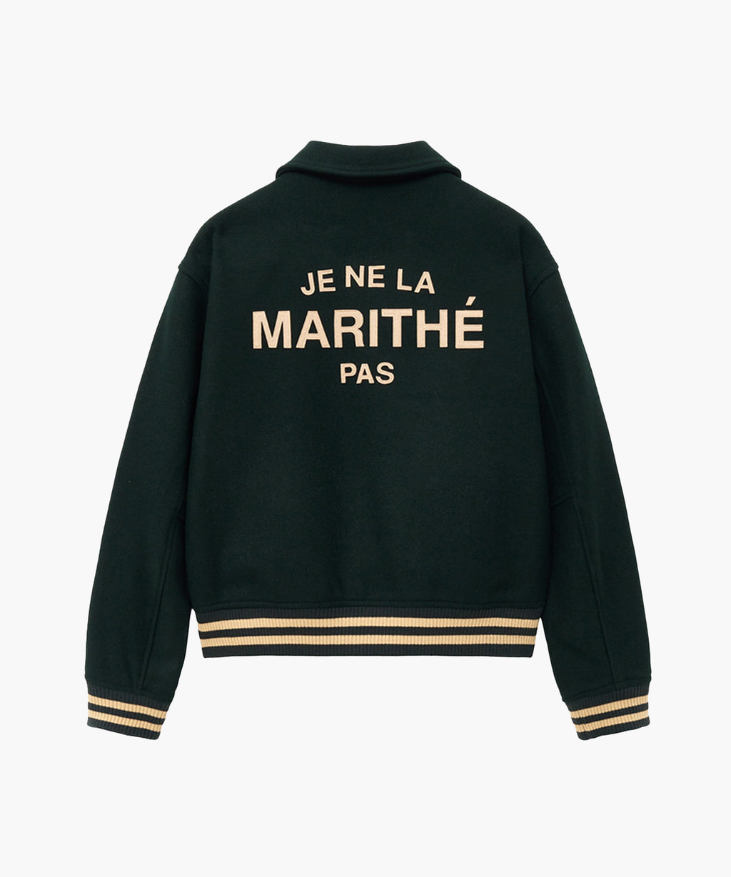 Marithe & Francois Girbaud - Je Ne La Varsity Jacket (Dark Green) product image 8 | TRAB K-Fashion Australia