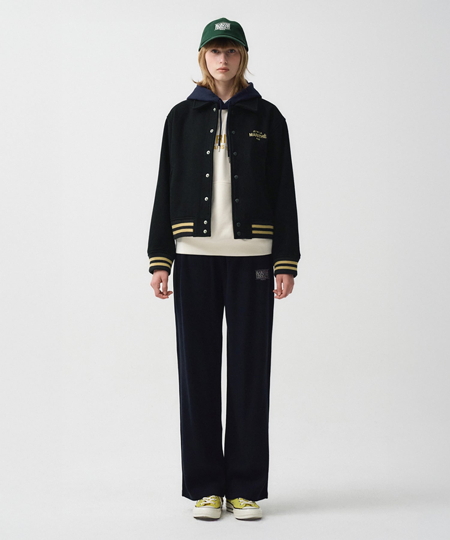 Marithe & Francois Girbaud - Je Ne La Varsity Jacket (Dark Navy) product image 2 | TRAB K-Fashion Australia