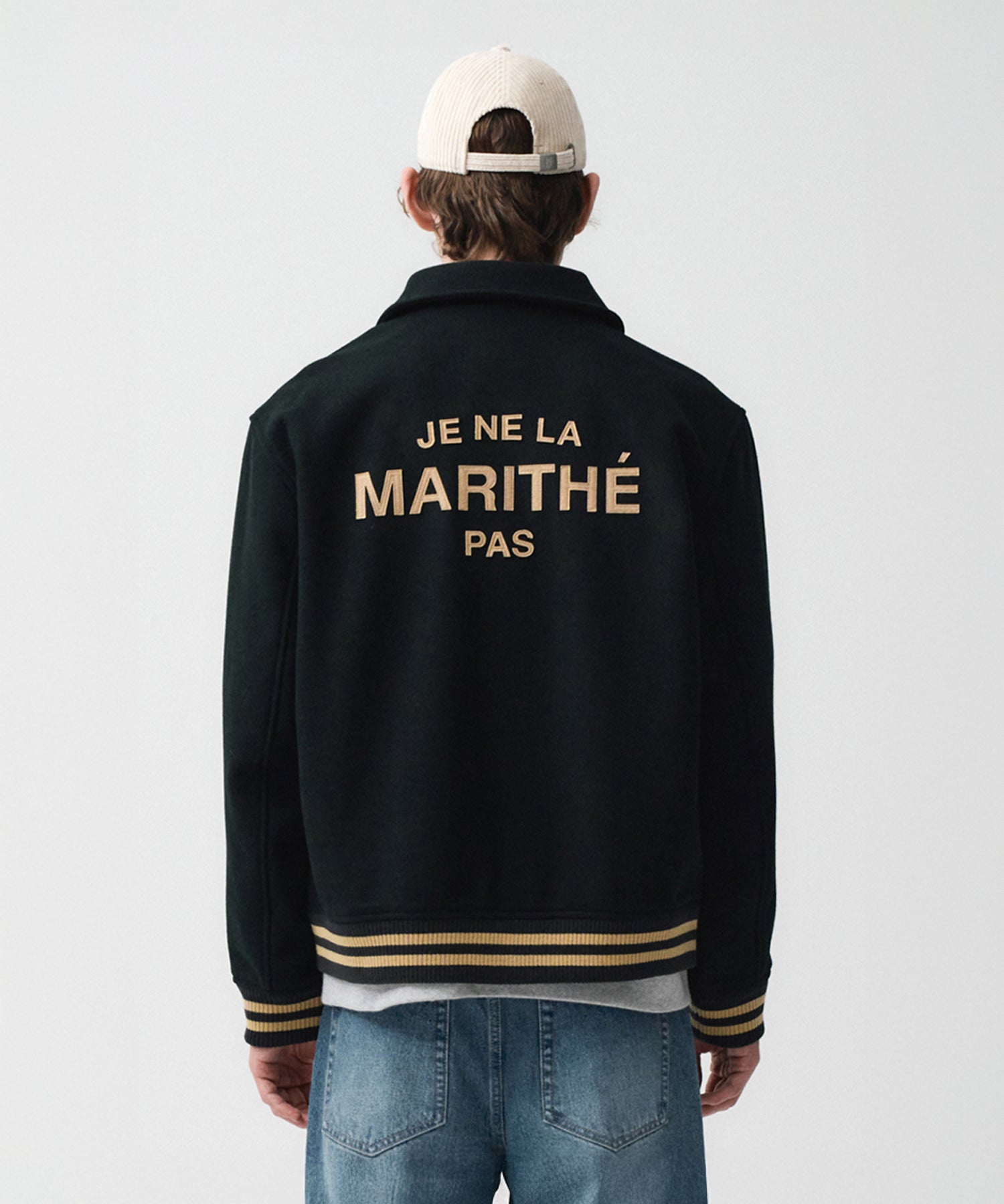 Marithe & Francois Girbaud - Je Ne La Varsity Jacket (Dark Navy) product image 4 | TRAB K-Fashion Australia