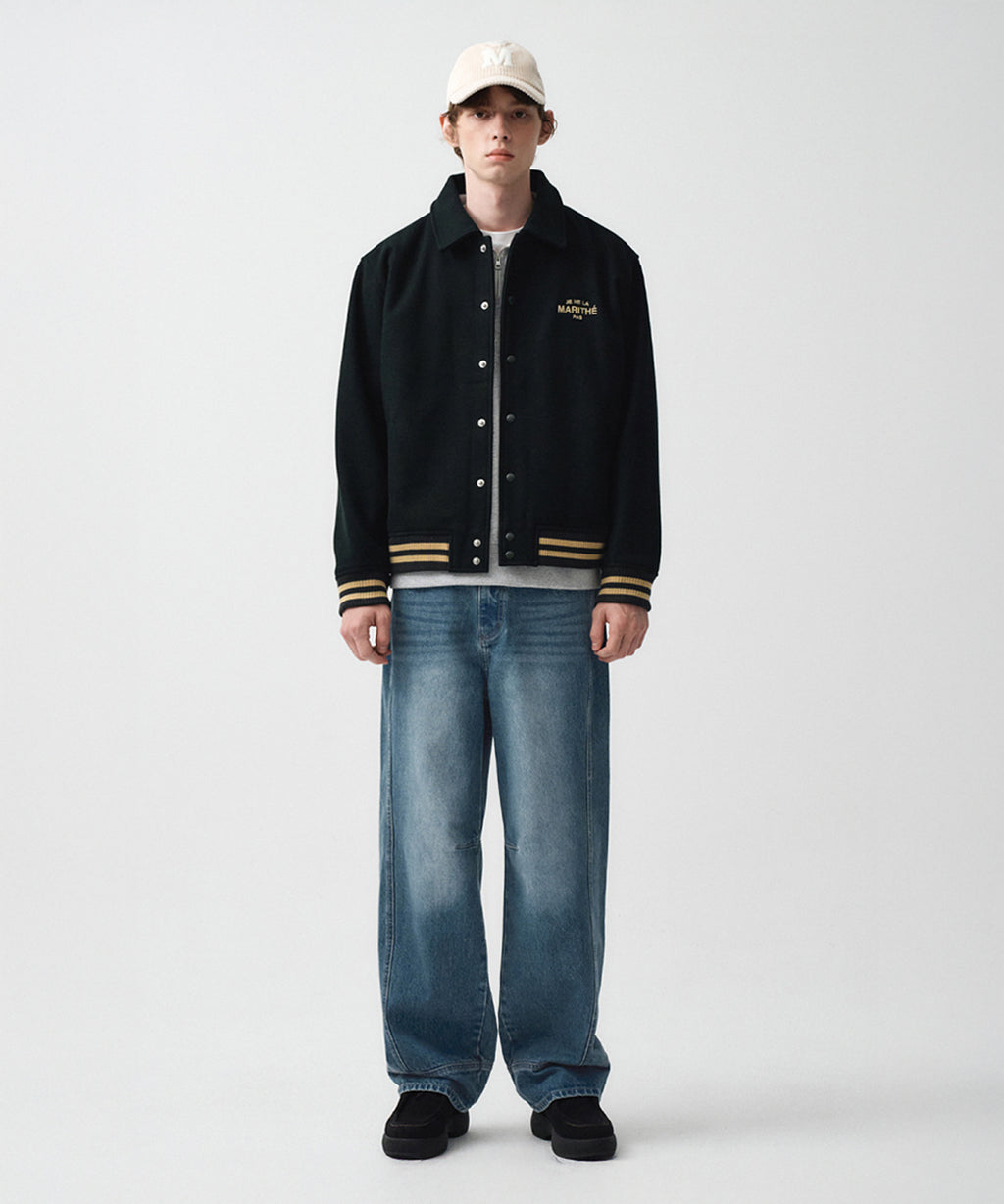 Marithe & Francois Girbaud - Je Ne La Varsity Jacket (Dark Navy) product image 8 | TRAB K-Fashion Australia