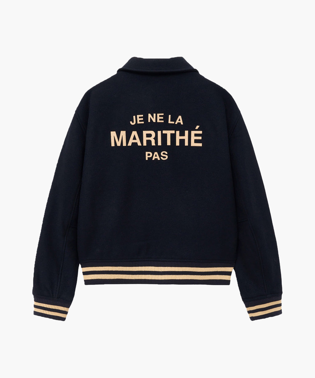 Marithe & Francois Girbaud - Je Ne La Varsity Jacket (Dark Navy) product image 10 | TRAB K-Fashion Australia