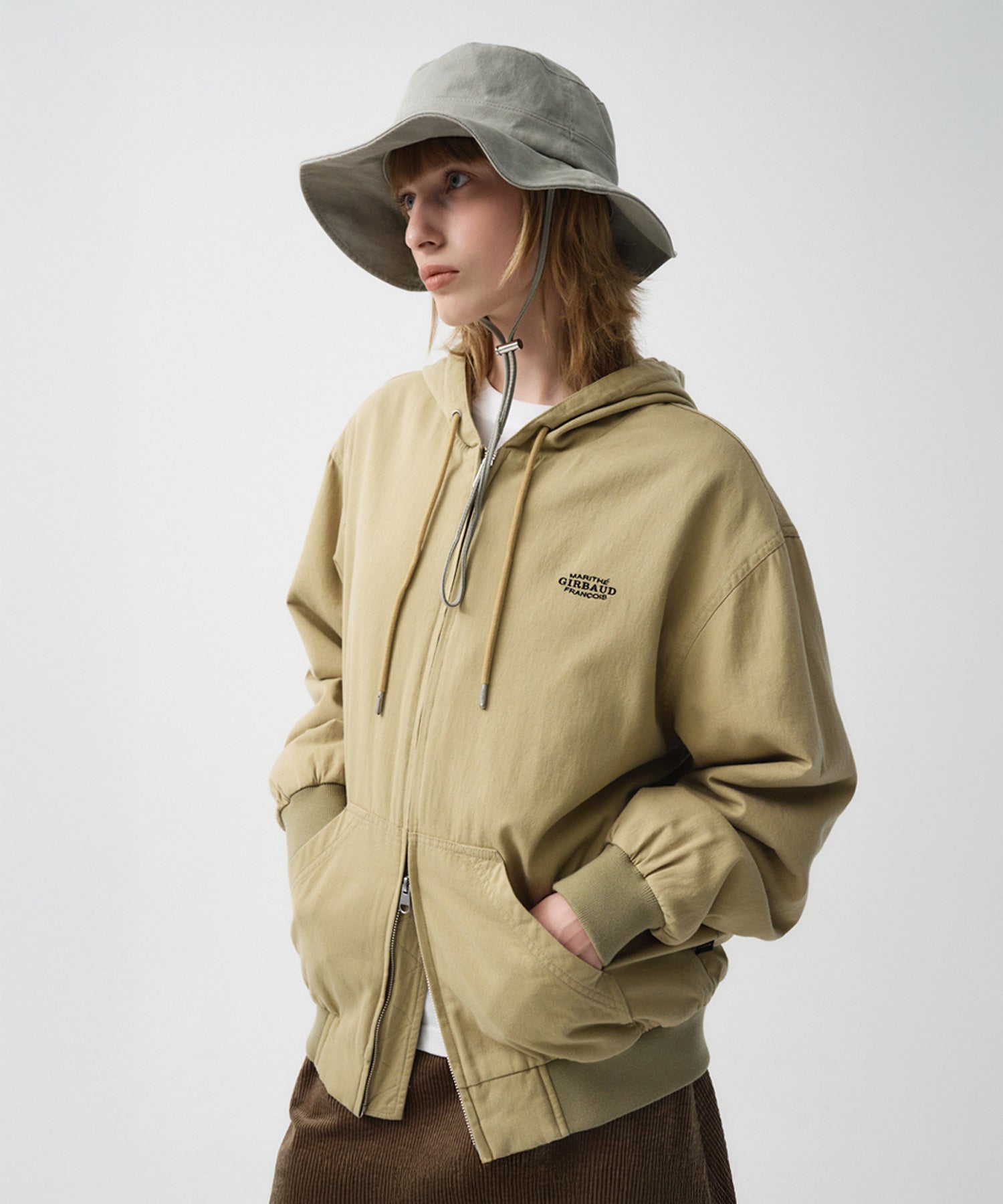 Marithe & Francois Girbaud - Hooded Work Jacket (Beige) product image 1 | TRAB K-Fashion Australia