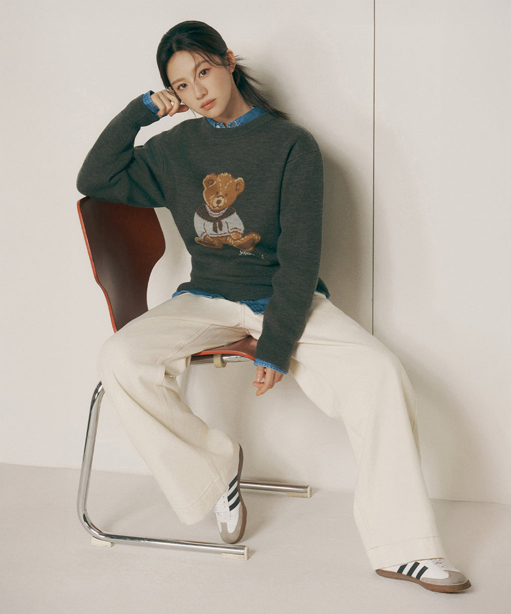 Marithe & Francois Girbaud - Doodle Bear Sweater (Charcoal) product image 4 | TRAB K-Fashion Australia