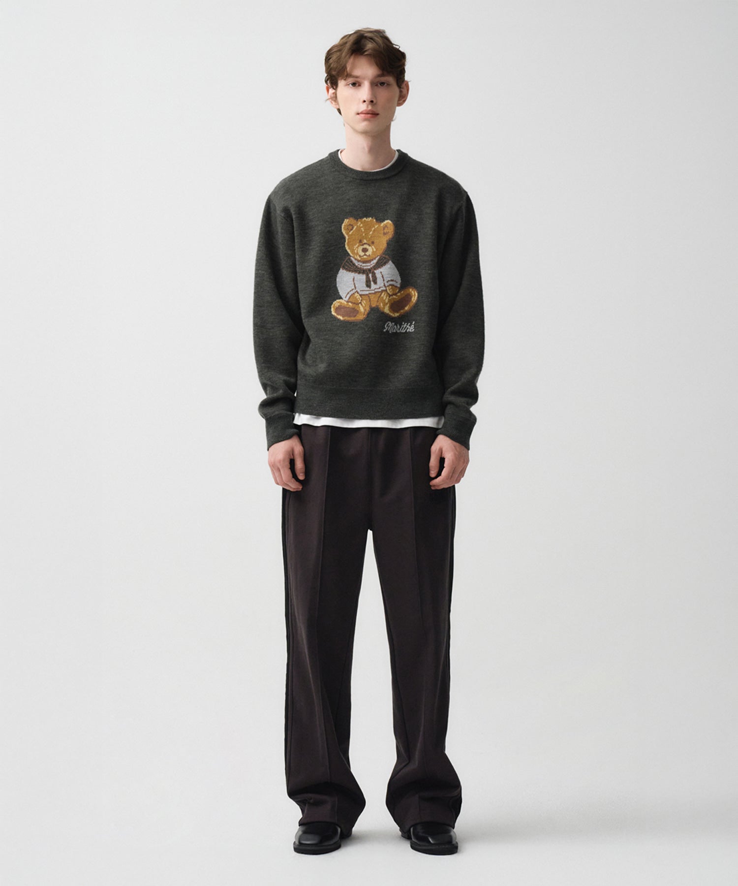 Marithe & Francois Girbaud - Doodle Bear Sweater (Charcoal) product image 6 | TRAB K-Fashion Australia