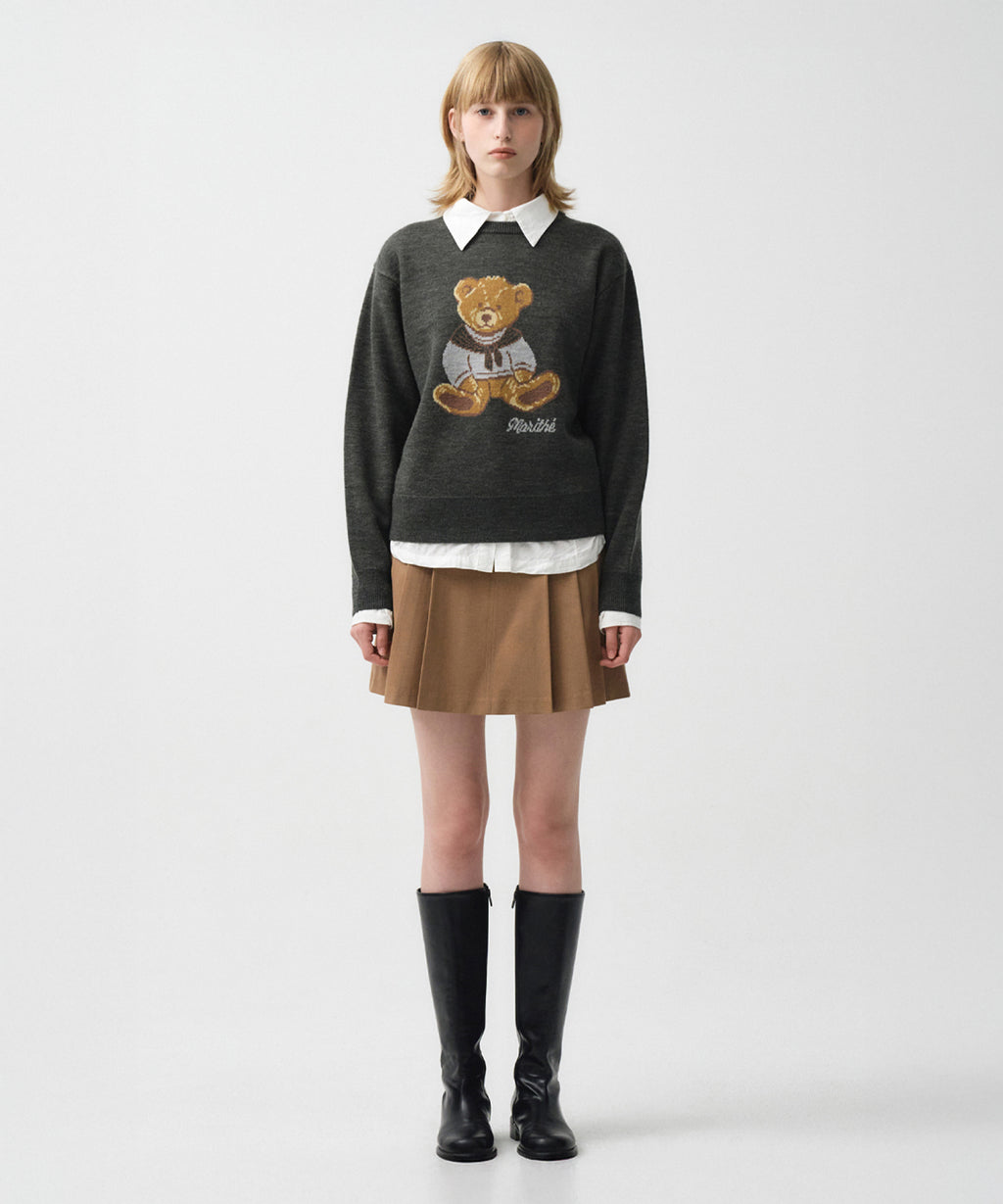 Marithe & Francois Girbaud - Doodle Bear Sweater (Charcoal) product image 10 | TRAB K-Fashion Australia