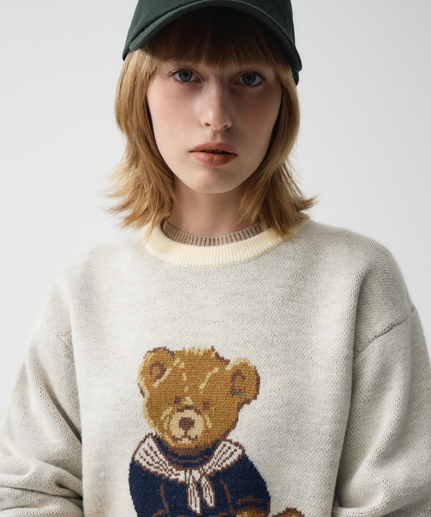 Marithe & Francois Girbaud - Doodle Bear Sweater (Ivory) product image 2 | TRAB K-Fashion Australia