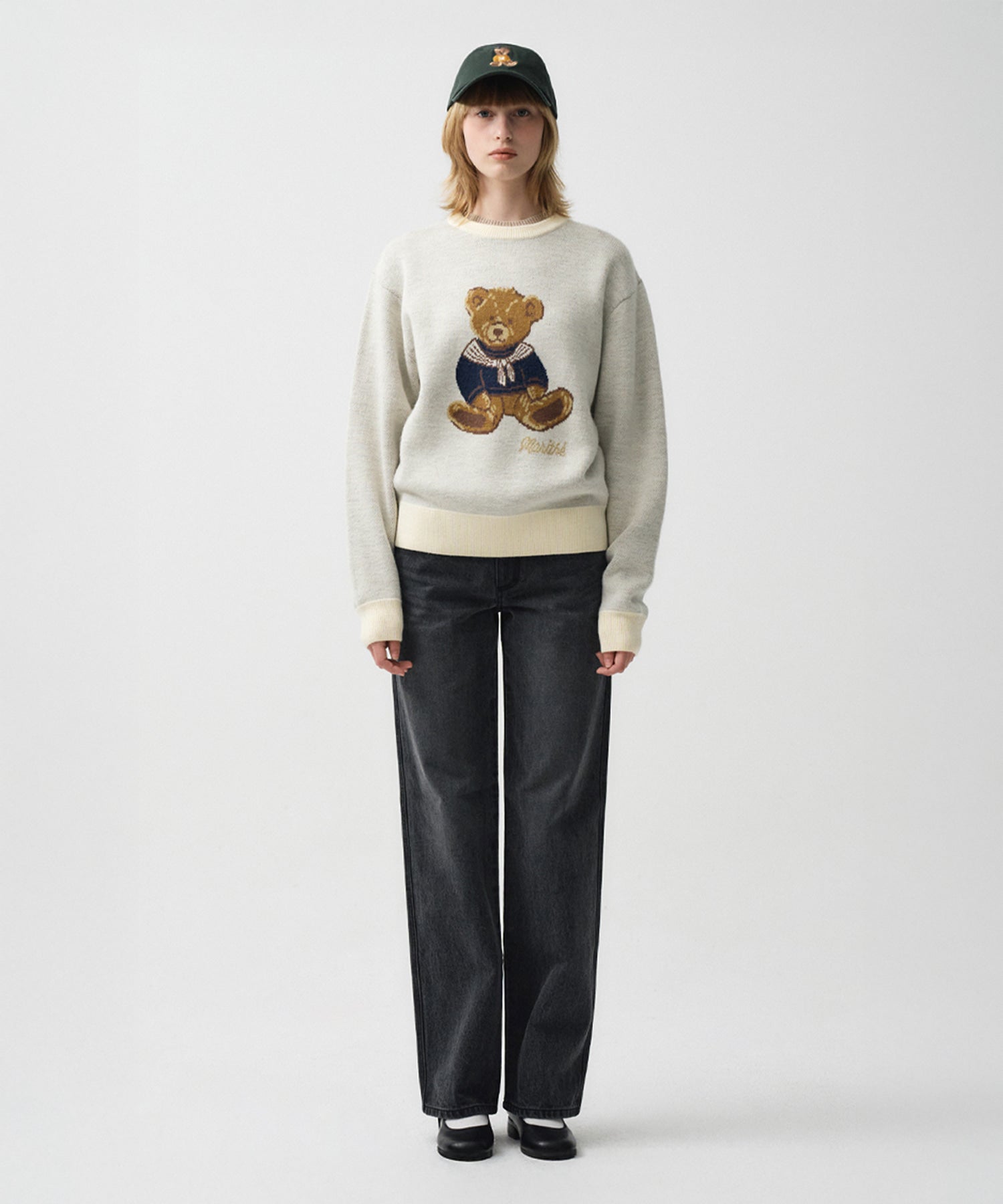 Marithe & Francois Girbaud - Doodle Bear Sweater (Ivory) product image 3 | TRAB K-Fashion Australia