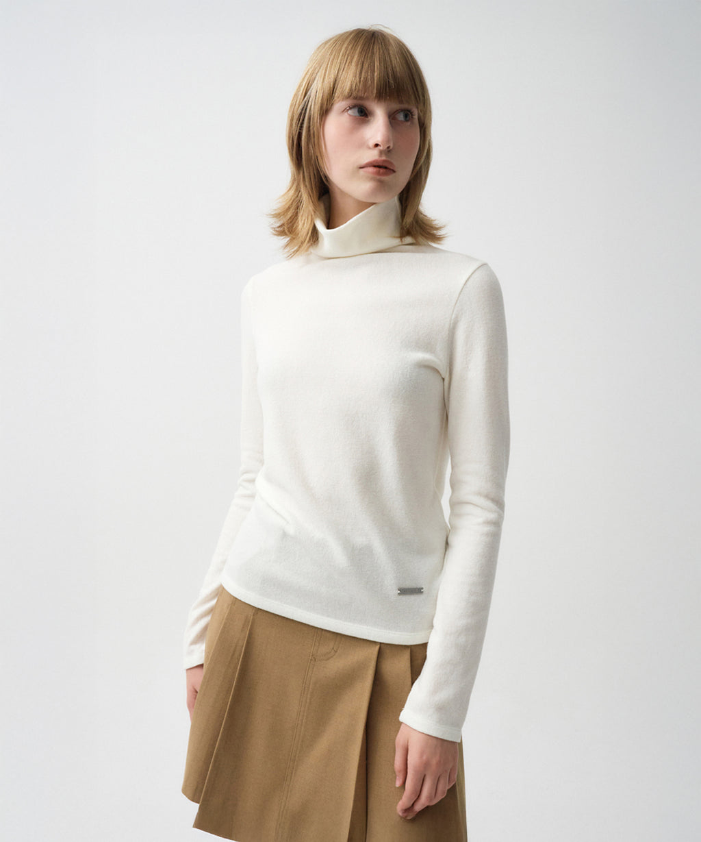 Marithe & Francois Girbaud - Warm Touch Turtle Neck Long Sleeve (Ivory) product image 1 | TRAB K-Fashion Australia