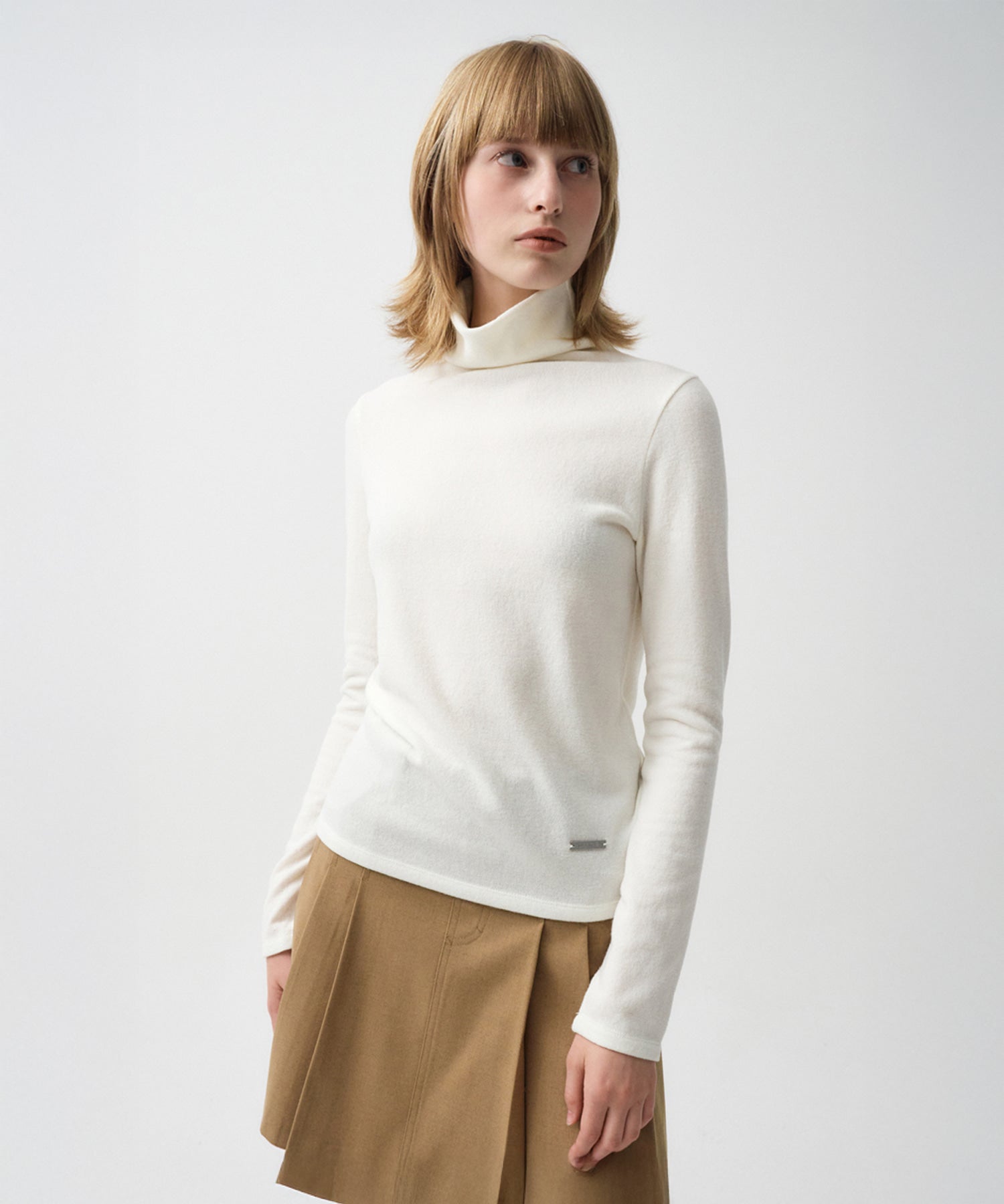 Marithe & Francois Girbaud - Warm Touch Turtle Neck Long Sleeve (Ivory) product image 1 | TRAB K-Fashion Australia