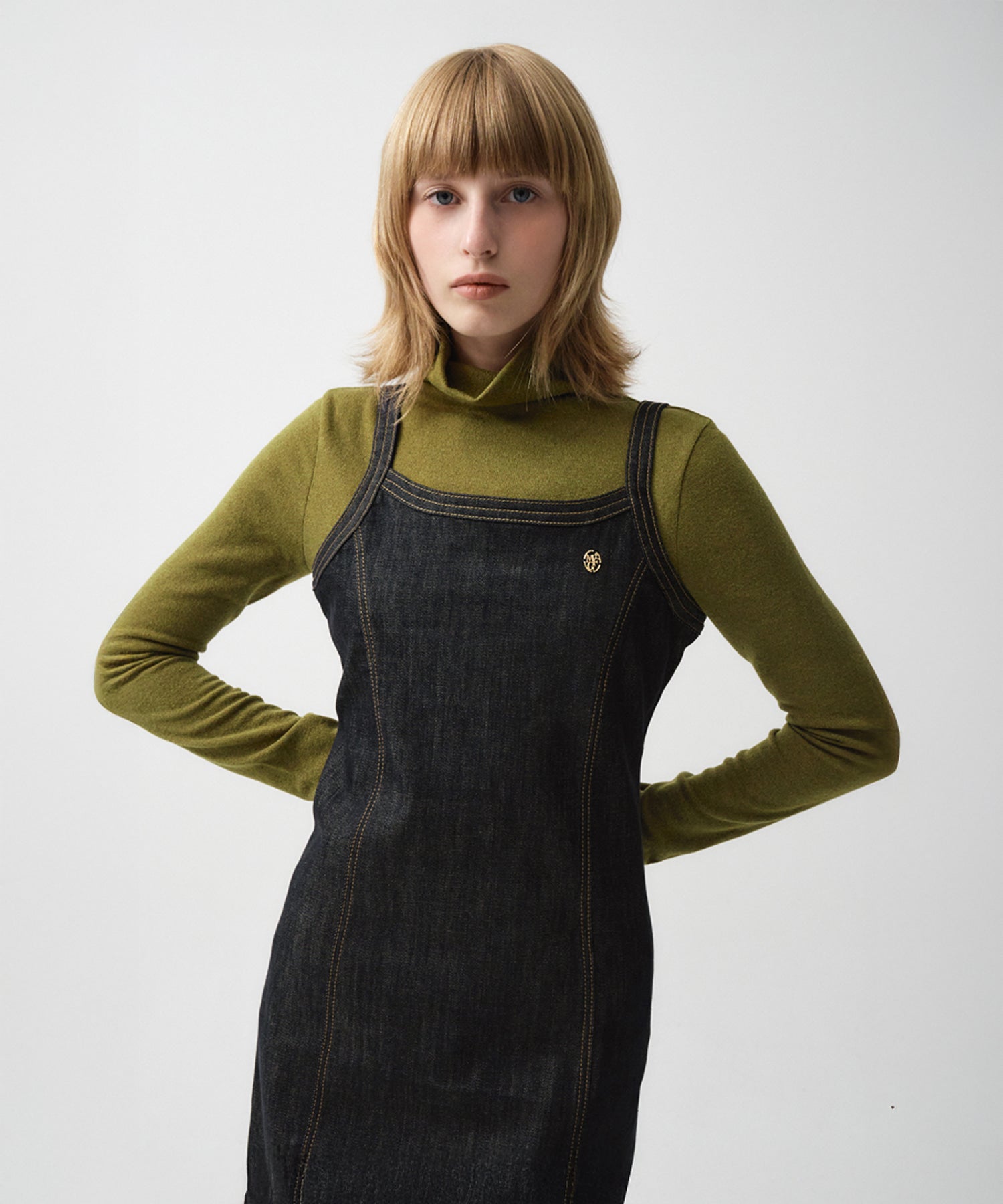 Marithe & Francois Girbaud - Warm Touch Turtle Neck Long Sleeve (Olive) product image 1 | TRAB K-Fashion Australia