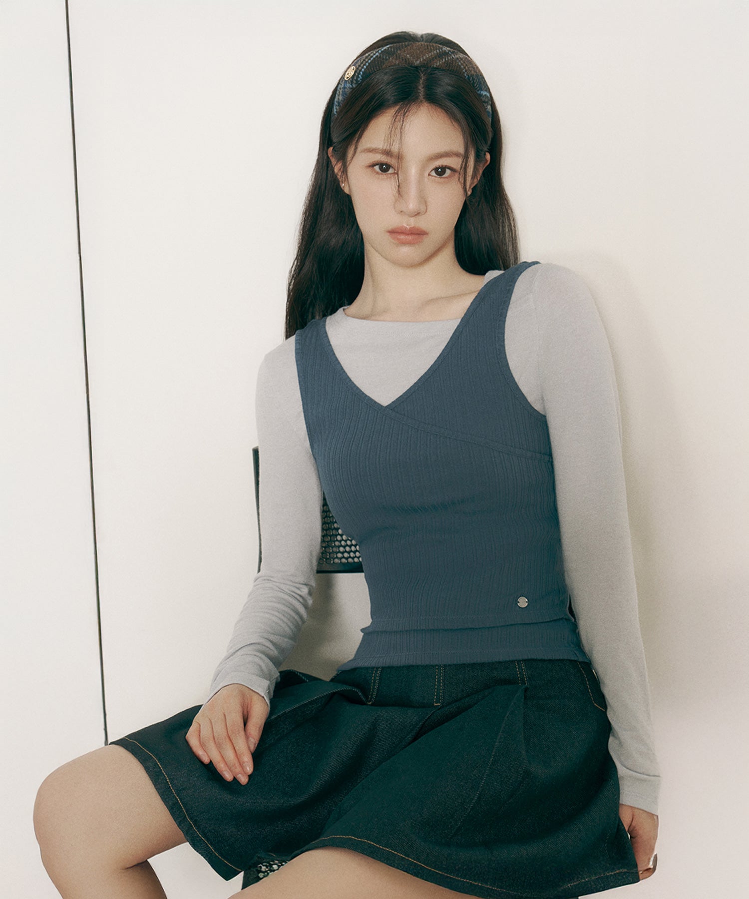 Marithe & Francois Girbaud - Neck Point Long Sleeve (Light Gray) product image 2 | TRAB K-Fashion Australia