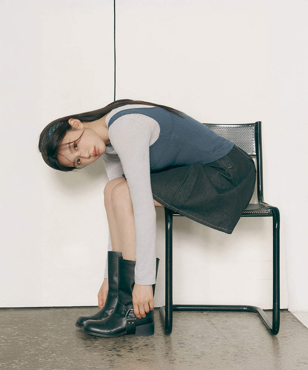 Marithe & Francois Girbaud - Neck Point Long Sleeve (Light Gray) product image 3 | TRAB K-Fashion Australia