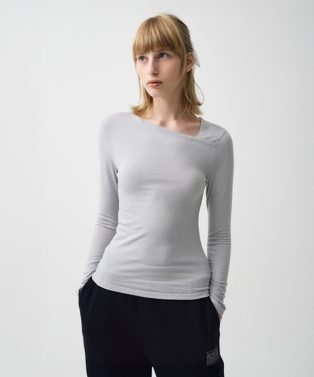 Marithe & Francois Girbaud - Neck Point Long Sleeve (Light Gray) product image 4 | TRAB K-Fashion Australia