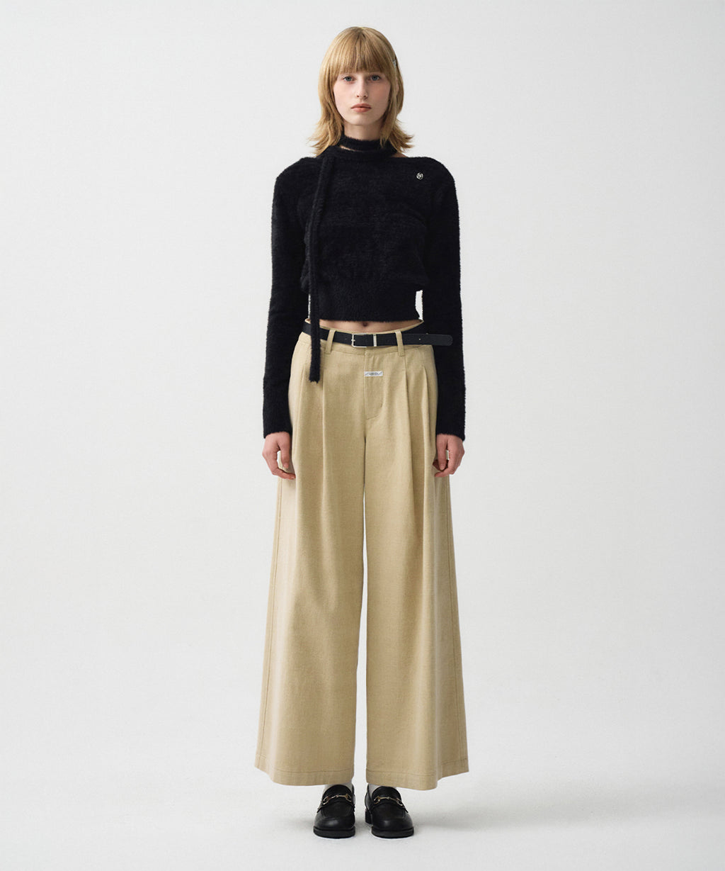 Marithe & Francois Girbaud - Wide Two Tuck Chino Pants (Beige) product image 2 | TRAB K-Fashion Australia