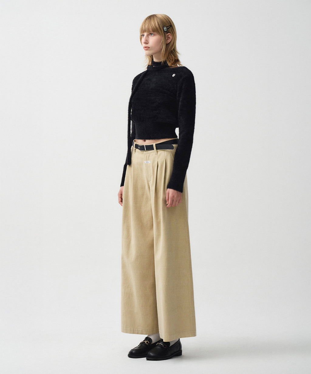 Marithe & Francois Girbaud - Wide Two Tuck Chino Pants (Beige) product image 3 | TRAB K-Fashion Australia