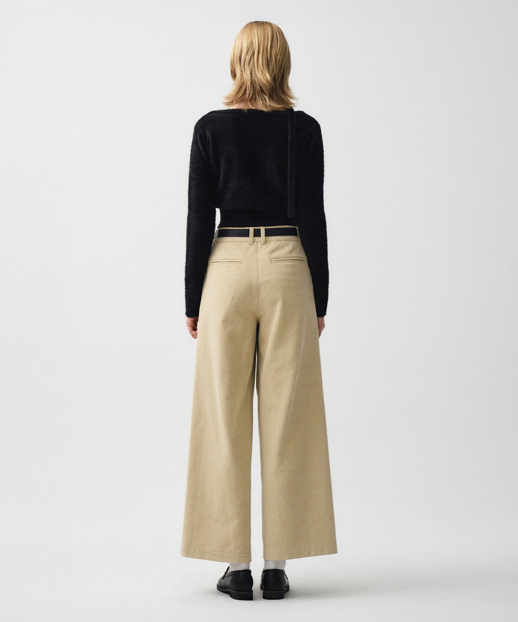Marithe & Francois Girbaud - Wide Two Tuck Chino Pants (Beige) product image 4 | TRAB K-Fashion Australia