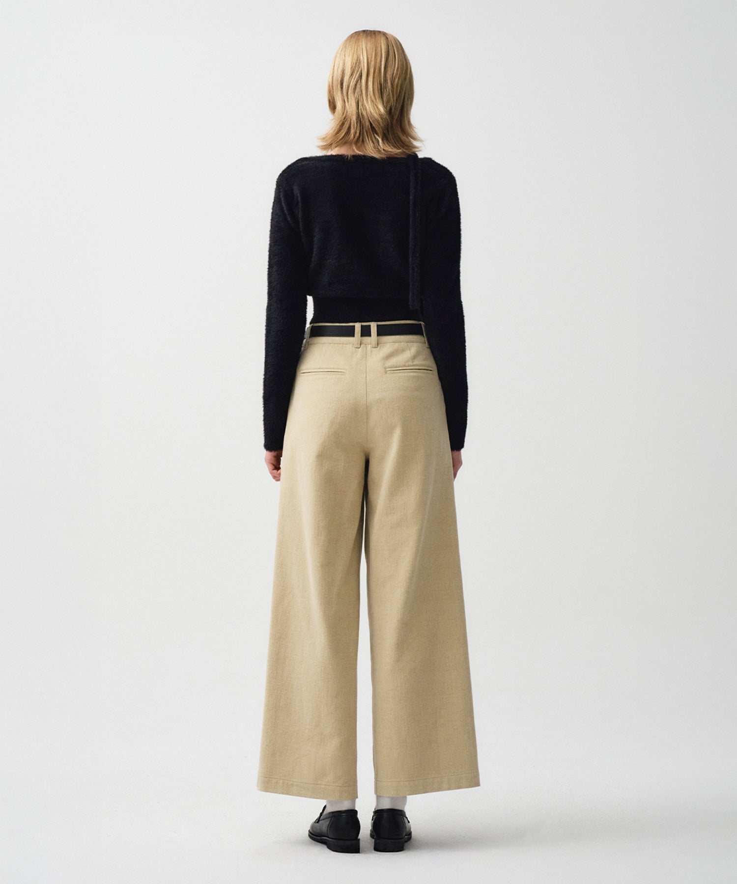 Marithe & Francois Girbaud - Wide Two Tuck Chino Pants (Beige) product image 4 | TRAB K-Fashion Australia