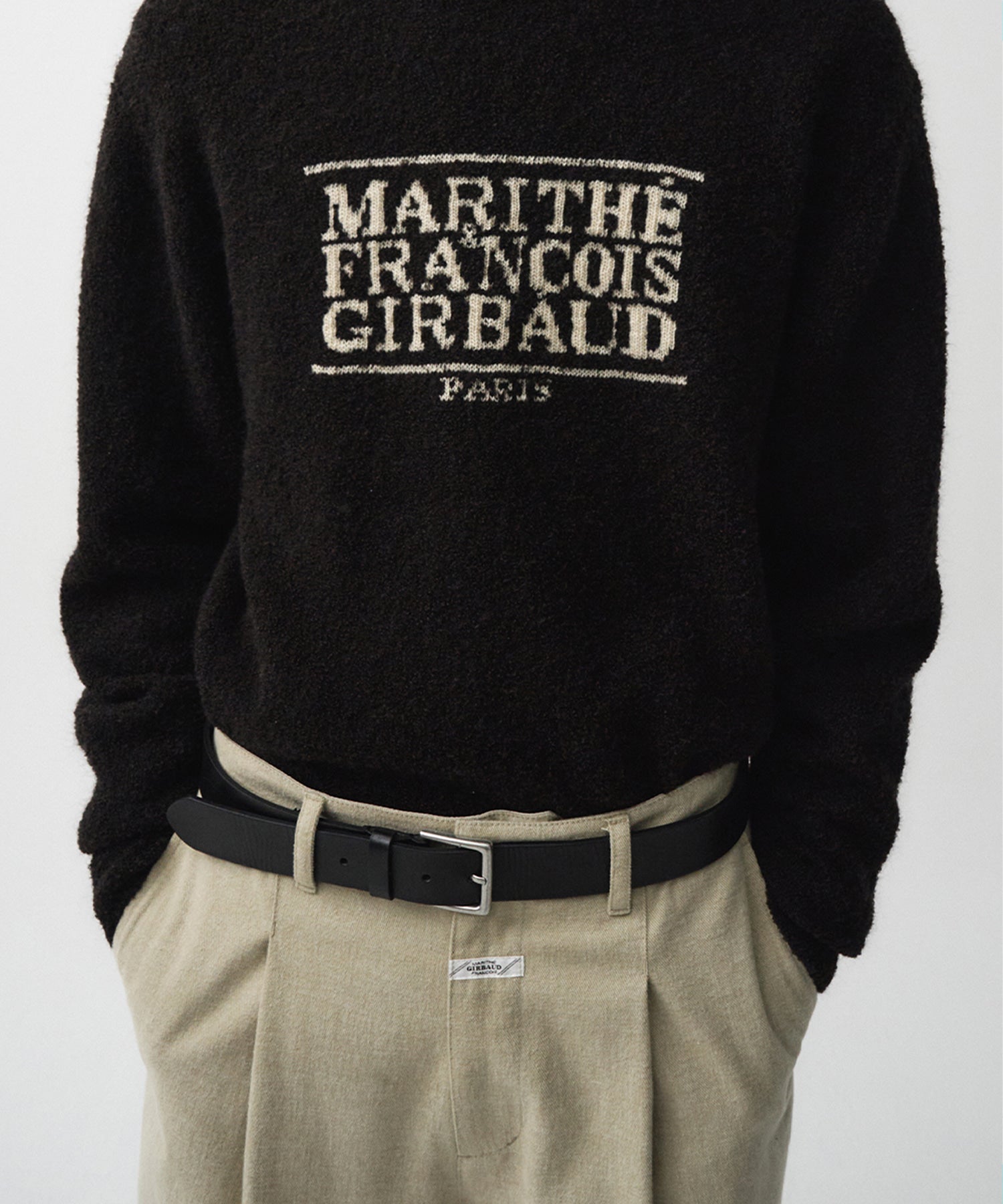 Marithe & Francois Girbaud - Wide One Tuck Chino Pants (Beige) product image 4 | TRAB K-Fashion Australia