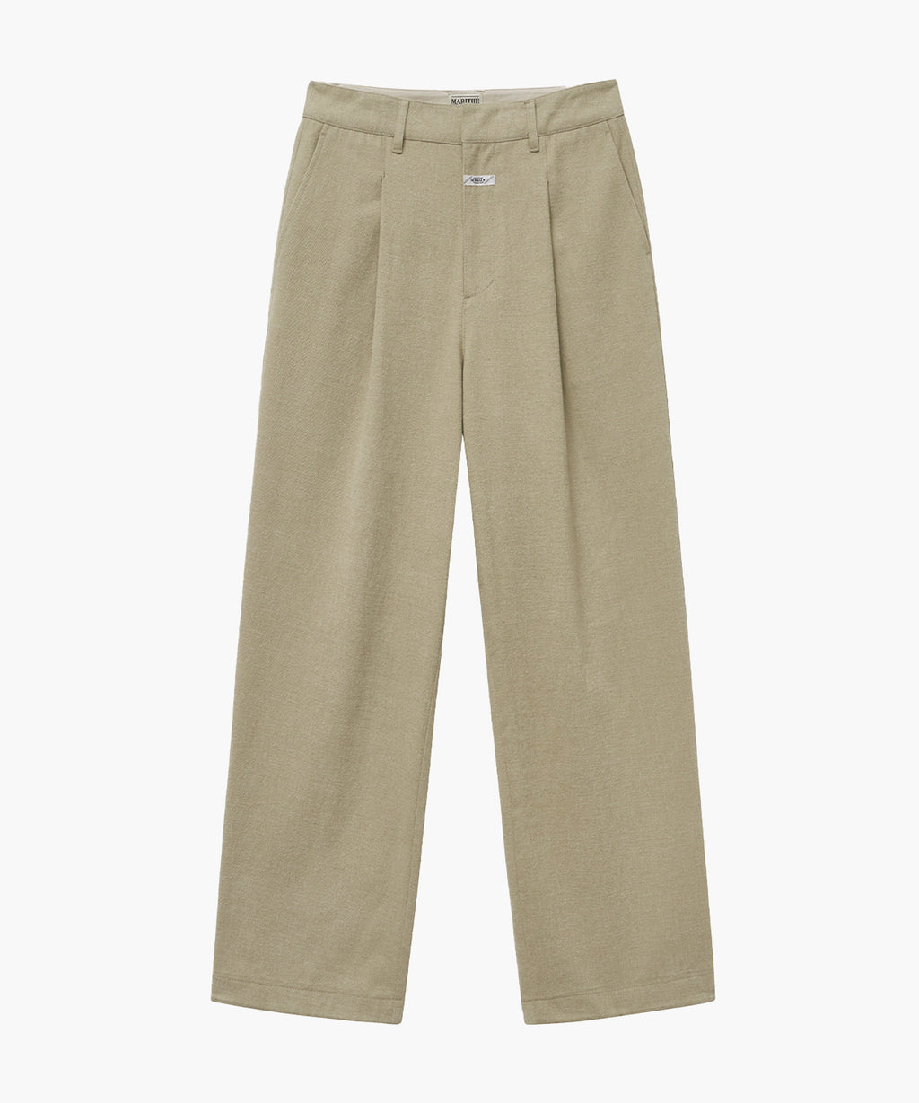 Marithe & Francois Girbaud - Wide One Tuck Chino Pants (Beige) product image 5 | TRAB K-Fashion Australia