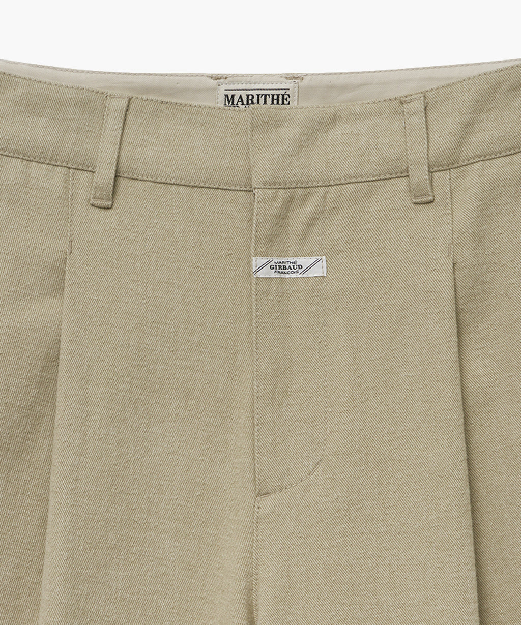 Marithe & Francois Girbaud - Wide One Tuck Chino Pants (Beige) product image 7 | TRAB K-Fashion Australia