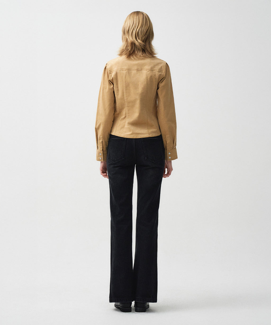 Marithe & Francois Girbaud - Slim Fit Velvet Corduroy Shirt (Camel) product image 4 | TRAB K-Fashion Australia