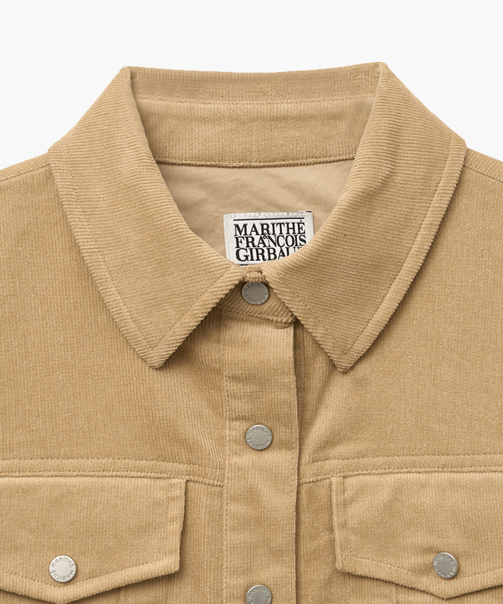 Marithe & Francois Girbaud - Slim Fit Velvet Corduroy Shirt (Camel) product image 7 | TRAB K-Fashion Australia