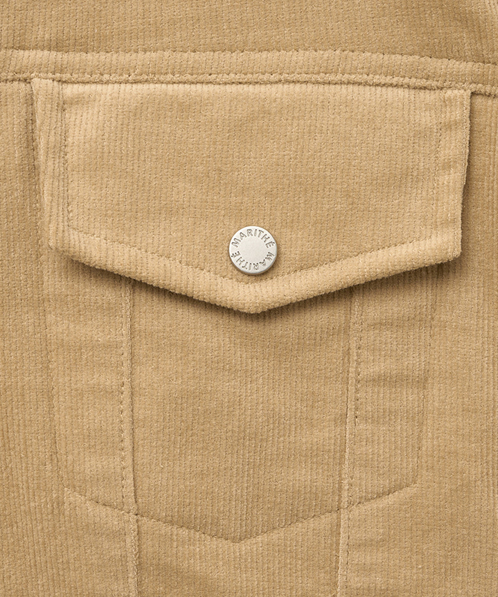 Marithe & Francois Girbaud - Slim Fit Velvet Corduroy Shirt (Camel) product image 8 | TRAB K-Fashion Australia