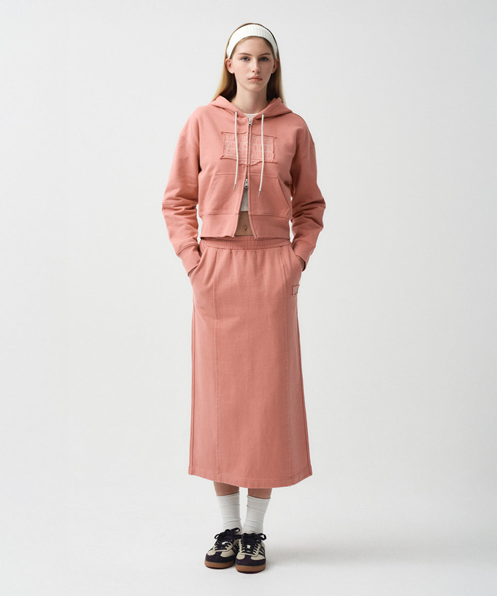 Marithe & Francois Girbaud - Classic Logo Sweat Skirt (Coral Pink) product image 4 | TRAB K-Fashion Australia