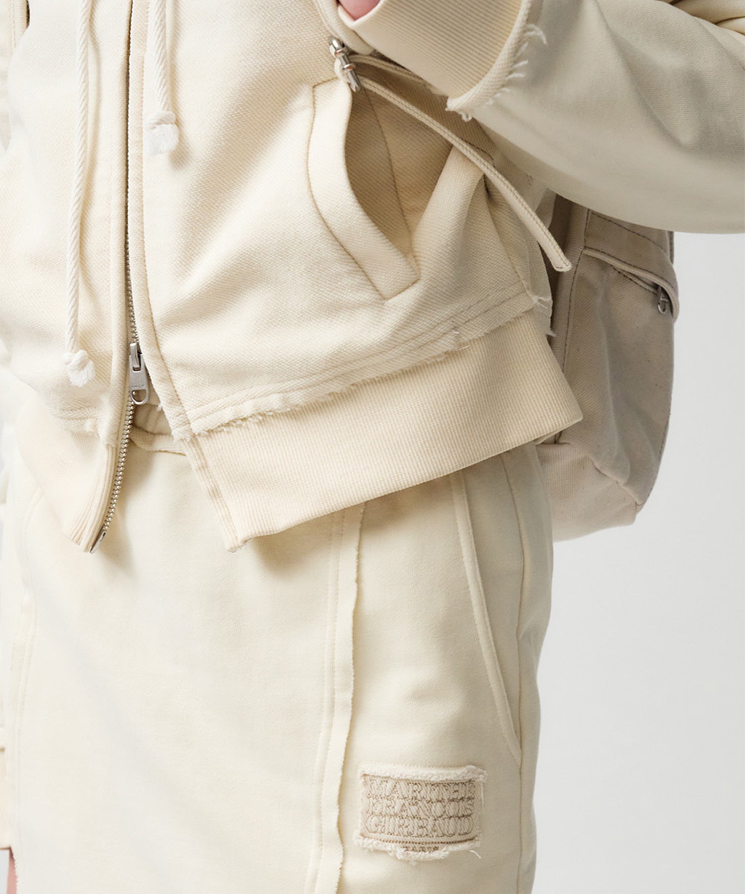 Marithe & Francois Girbaud - Classic Logo Denim Patch Sweat Skirt (Ivory) product image 4 | TRAB K-Fashion Australia