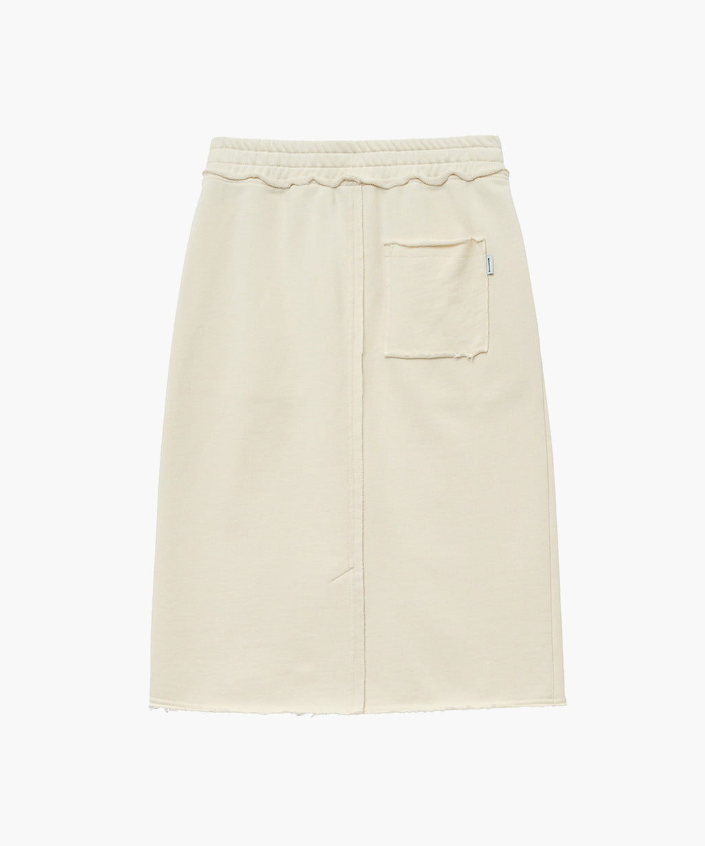 Marithe & Francois Girbaud - Classic Logo Denim Patch Sweat Skirt (Ivory) product image 6 | TRAB K-Fashion Australia