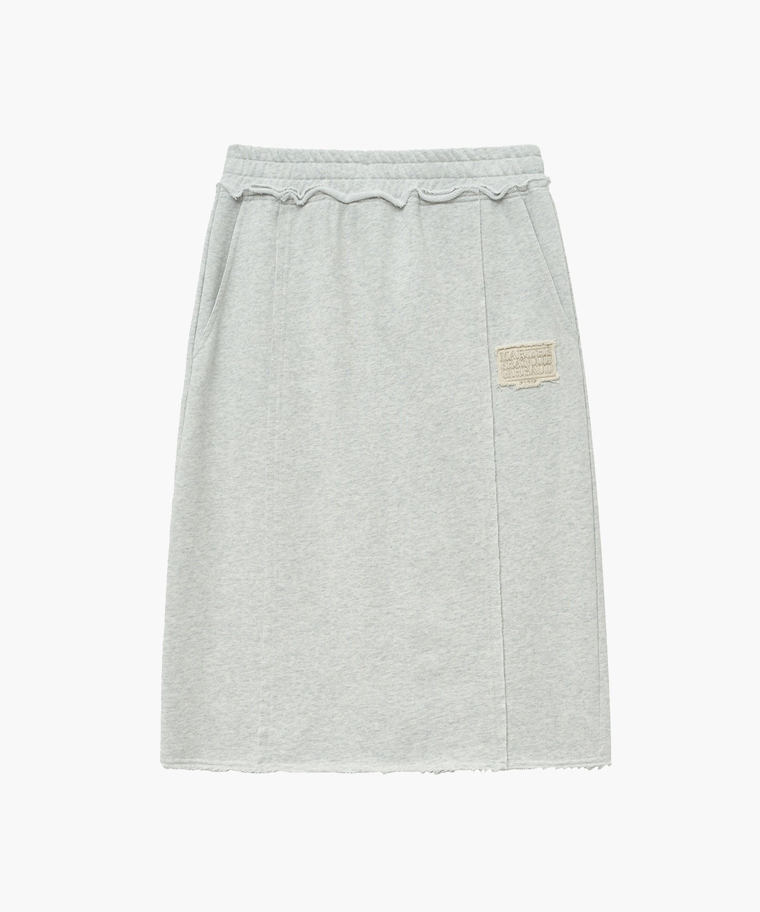Marithe & Francois Girbaud - Classic Logo Denim Patch Sweat Skirt (Light Heather Gray) product image 5 | TRAB K-Fashion Australia