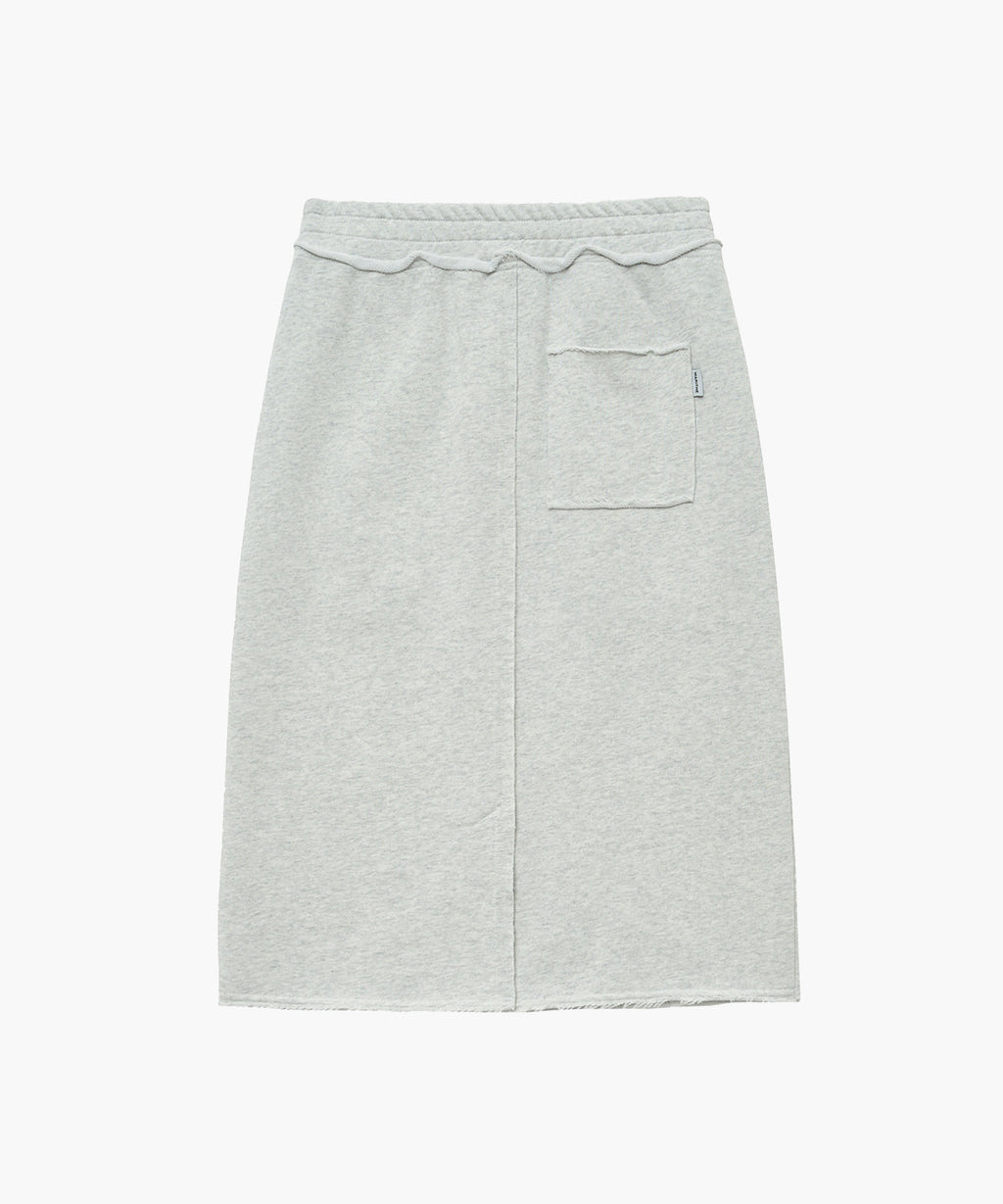 Marithe & Francois Girbaud - Classic Logo Denim Patch Sweat Skirt (Light Heather Gray) product image 6 | TRAB K-Fashion Australia