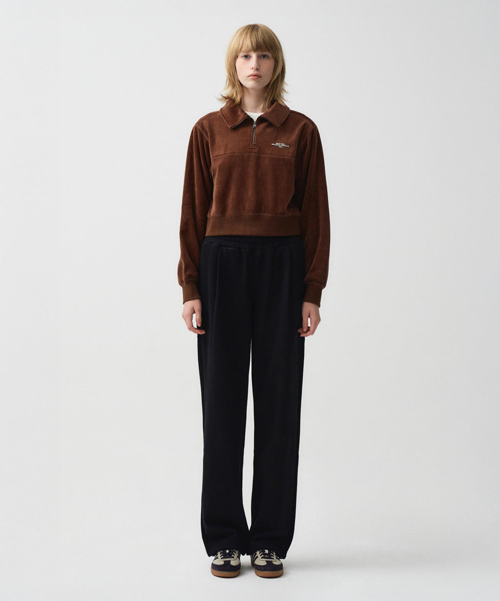 Marithe & Francois Girbaud - Regular Logo One Tuck Wide Sweatpants (Black) product image 1 | TRAB K-Fashion Australia