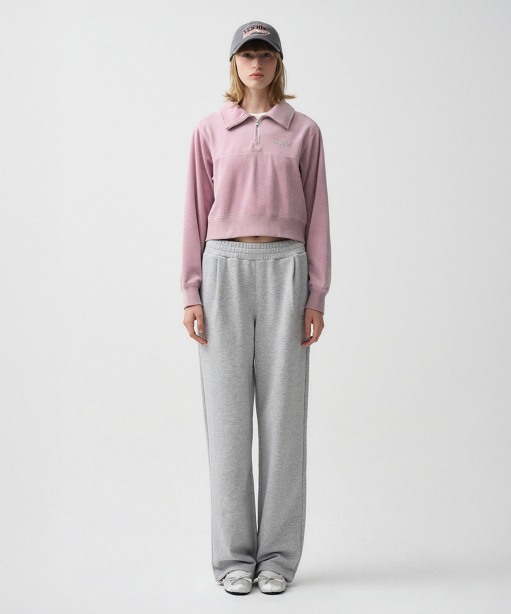 Marithe & Francois Girbaud - Regular Logo One Tuck Wide Sweatpants (Heather Gray) product image 1 | TRAB K-Fashion Australia