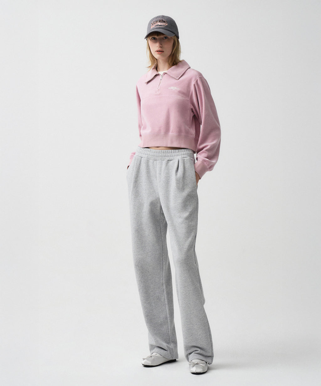 Marithe & Francois Girbaud - Regular Logo One Tuck Wide Sweatpants (Heather Gray) product image 4 | TRAB K-Fashion Australia