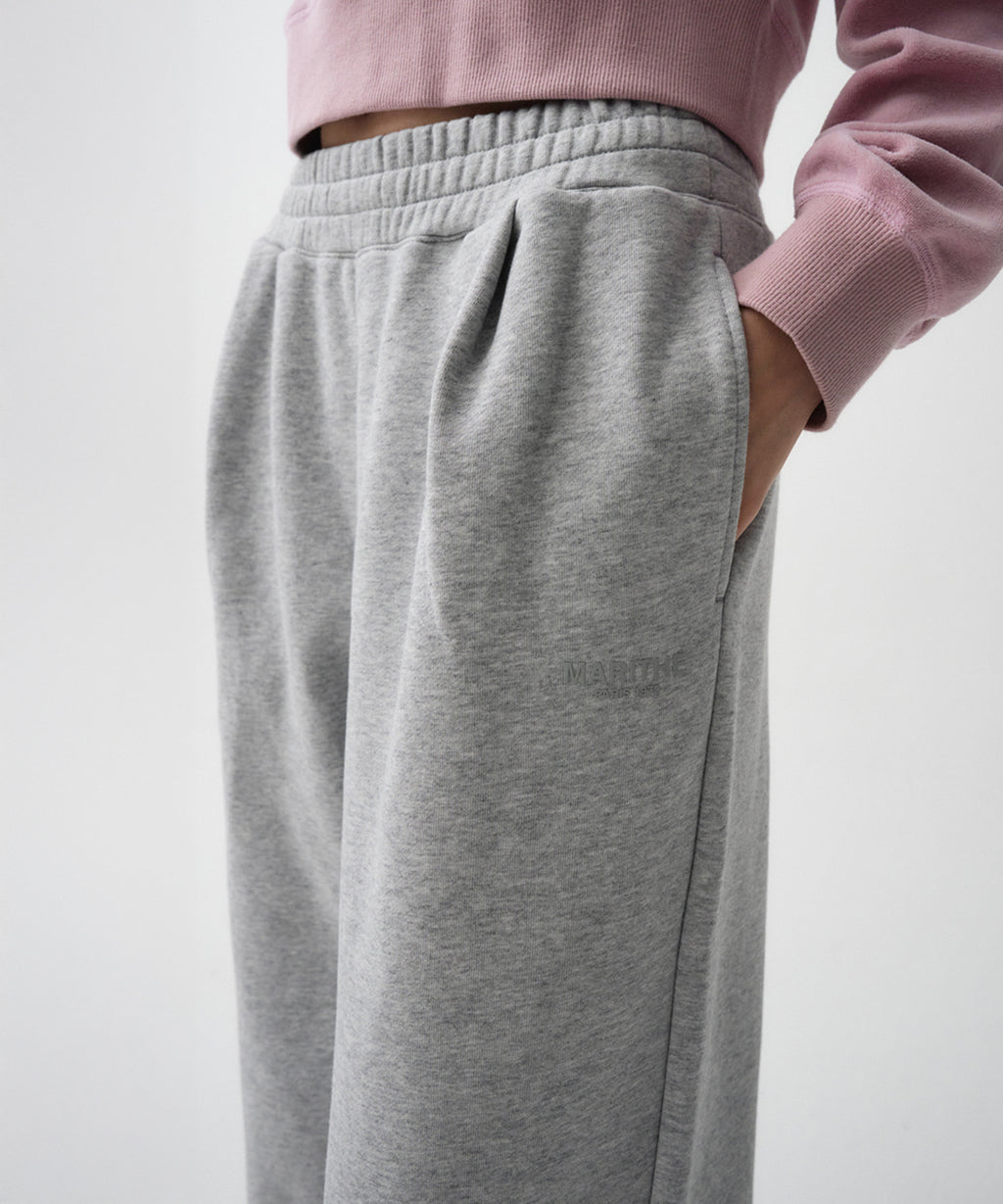 Marithe & Francois Girbaud - Regular Logo One Tuck Wide Sweatpants (Heather Gray) product image 5 | TRAB K-Fashion Australia