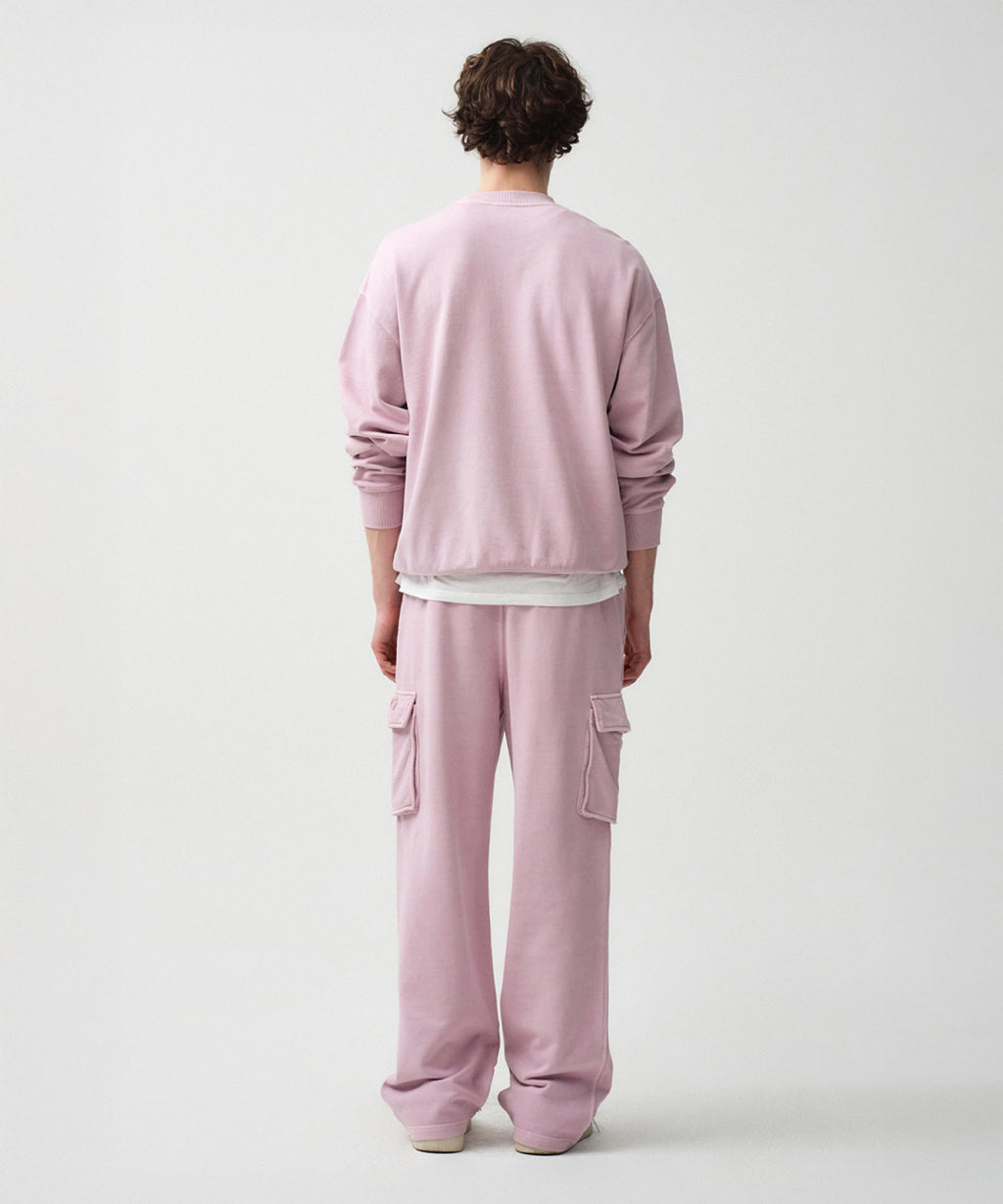 Marithe & Francois Girbaud - Vintage Dyeing Appilque Logo Cargo Sweatpants (Dark Pink) product image 3 | TRAB K-Fashion Australia
