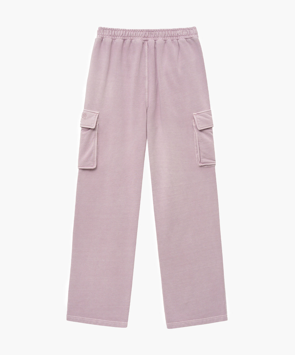 Marithe & Francois Girbaud - Vintage Dyeing Appilque Logo Cargo Sweatpants (Dark Pink) product image 6 | TRAB K-Fashion Australia