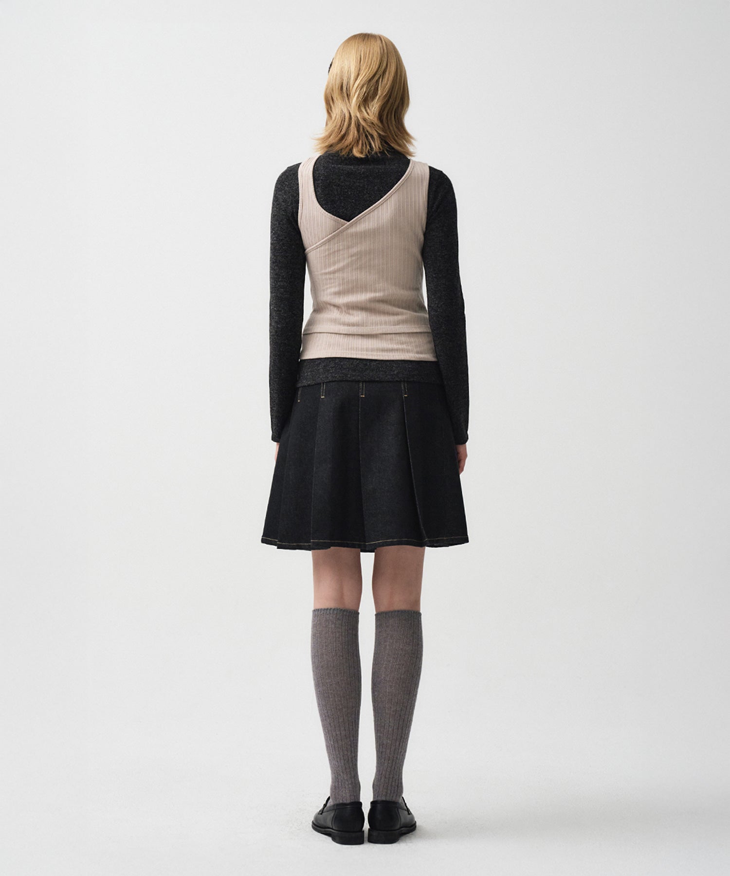 Marithe & Francois Girbaud - Layered Simple Logo Pendant Sleeveless (Beige) product image 5 | TRAB K-Fashion Australia