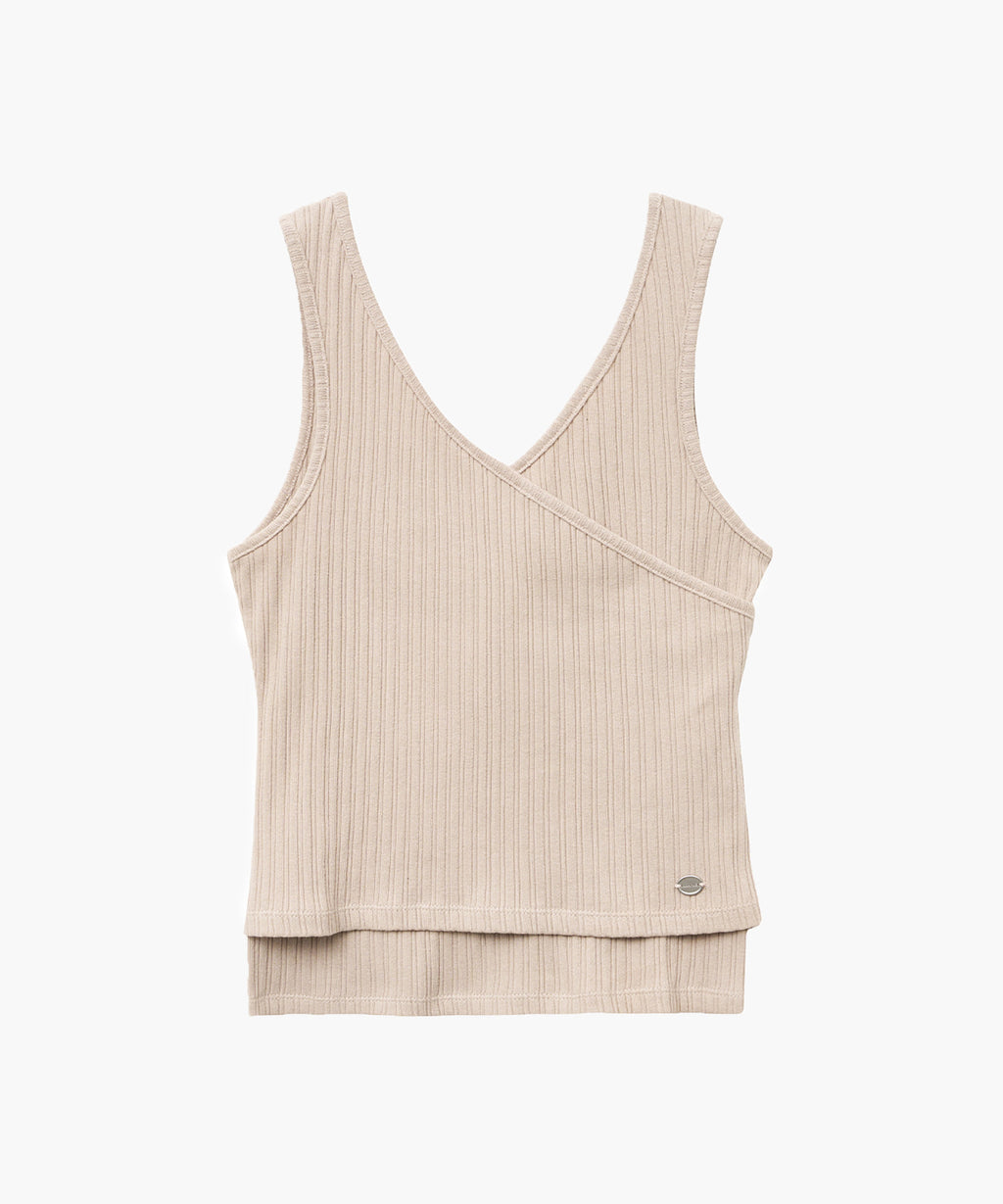 Marithe & Francois Girbaud - Layered Simple Logo Pendant Sleeveless (Beige) product image 7 | TRAB K-Fashion Australia