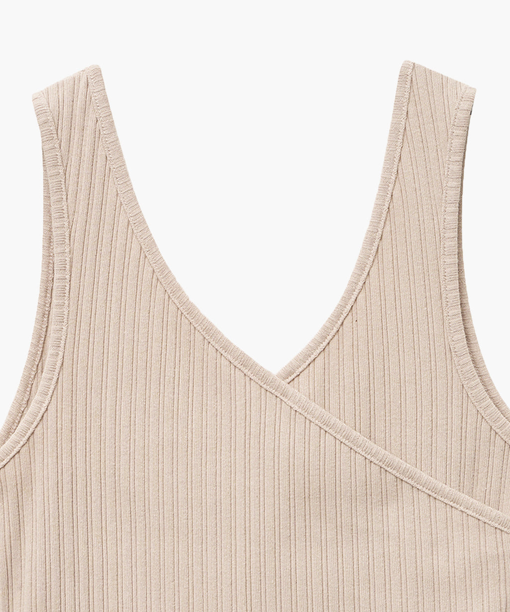 Marithe & Francois Girbaud - Layered Simple Logo Pendant Sleeveless (Beige) product image 9 | TRAB K-Fashion Australia