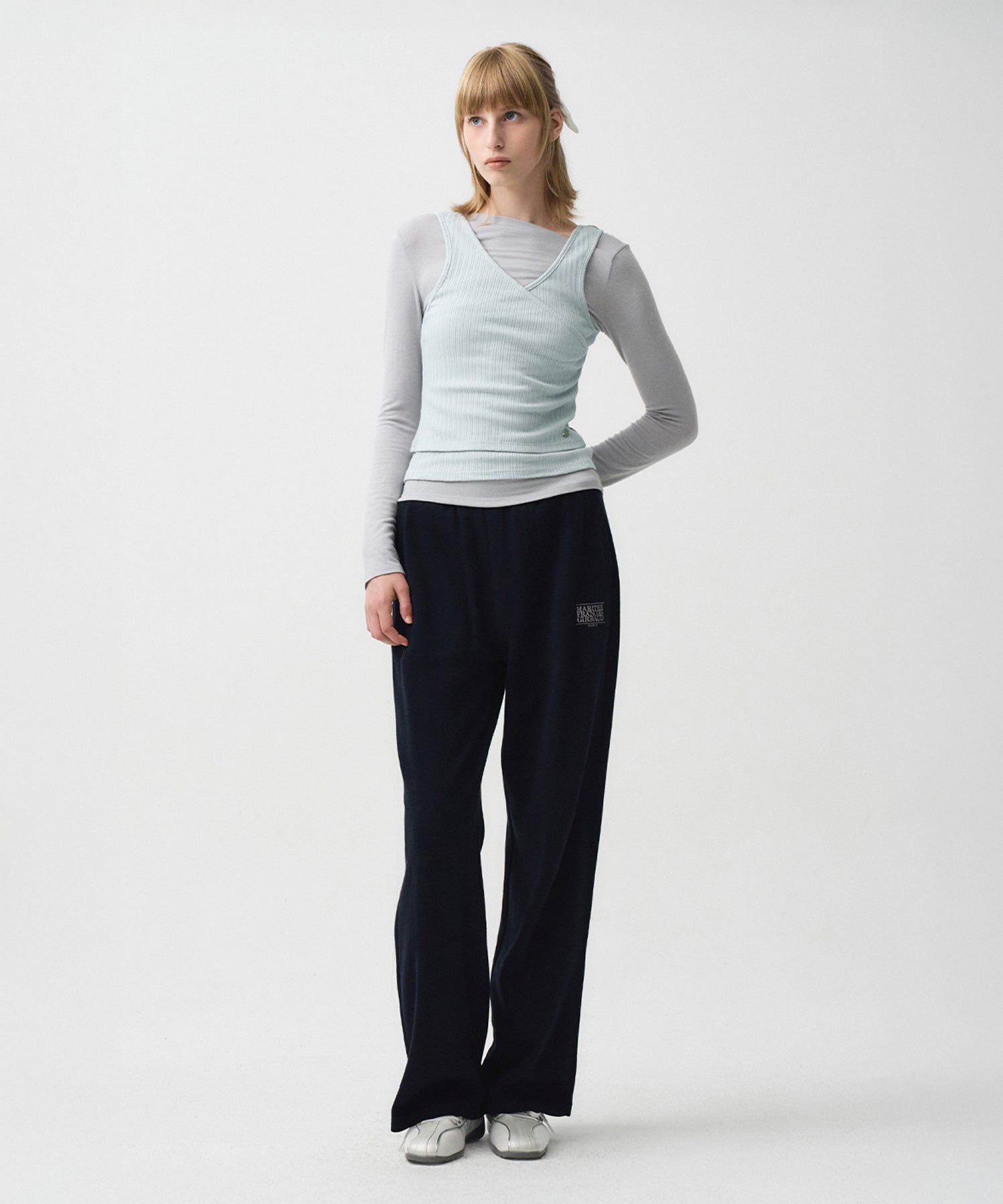 Marithe & Francois Girbaud - Layered Simple Logo Pendant Sleeveless (Blue) product image 2 | TRAB K-Fashion Australia