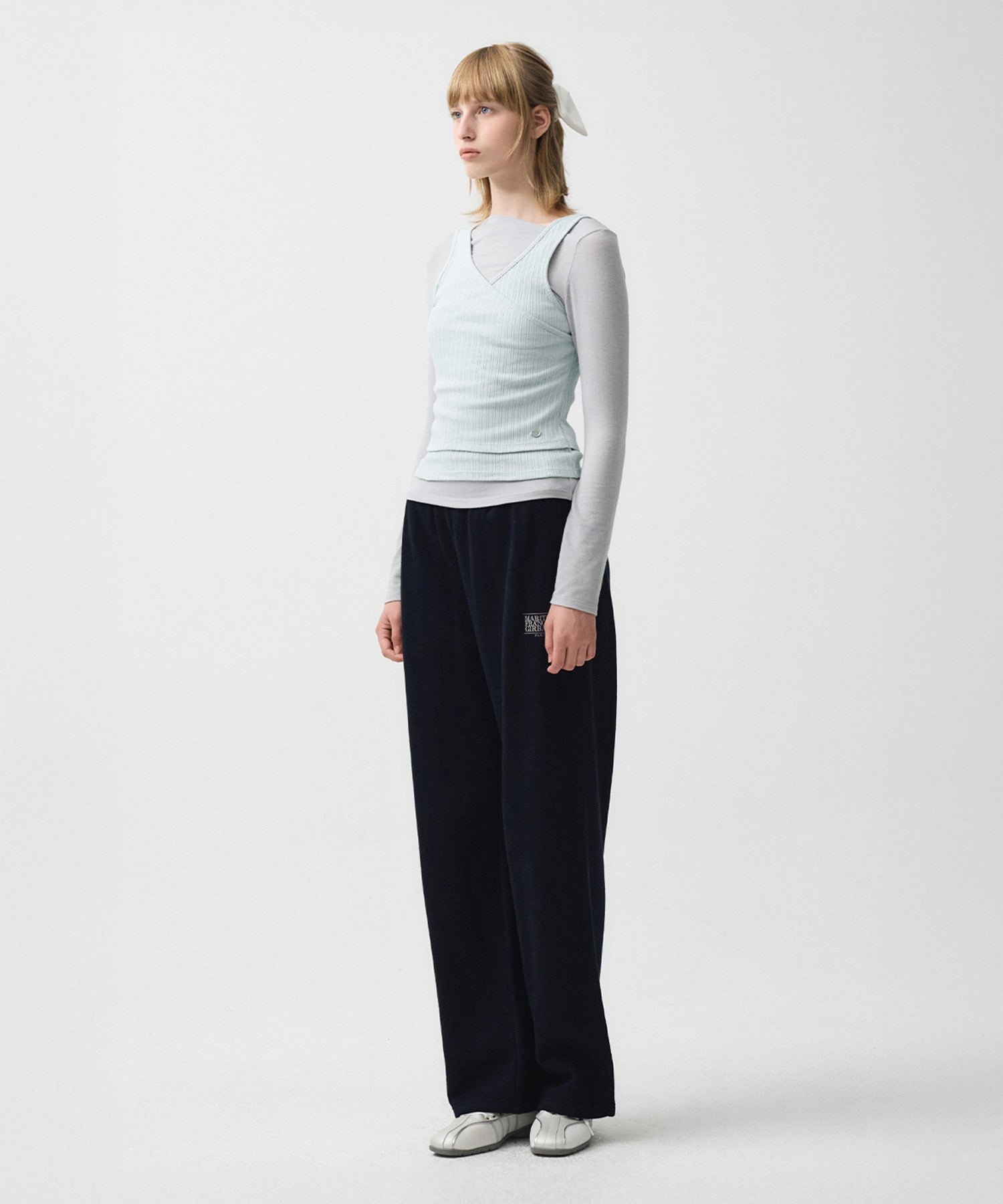 Marithe & Francois Girbaud - Layered Simple Logo Pendant Sleeveless (Blue) product image 4 | TRAB K-Fashion Australia