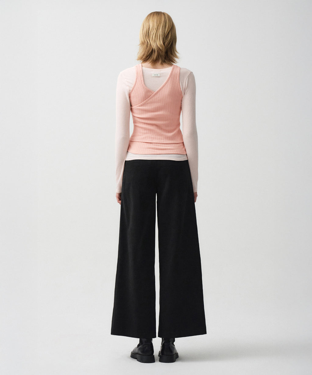 Marithe & Francois Girbaud - Layered Simple Logo Pendant Sleeveless (Pink) product image 5 | TRAB K-Fashion Australia