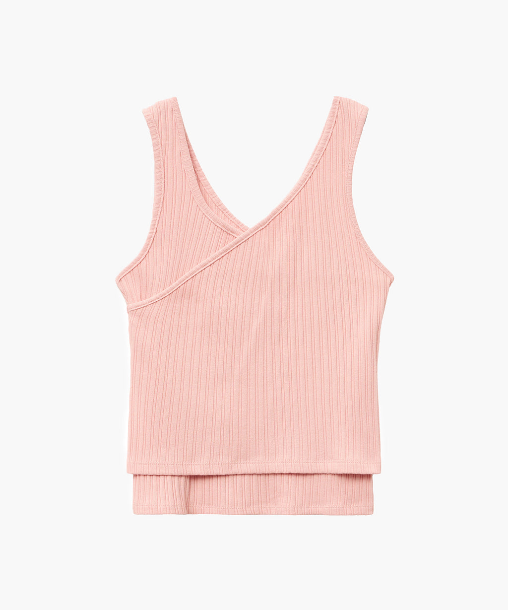 Marithe & Francois Girbaud - Layered Simple Logo Pendant Sleeveless (Pink) product image 8 | TRAB K-Fashion Australia