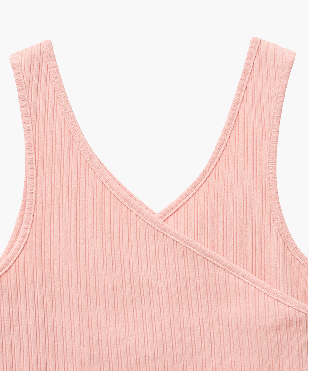 Marithe & Francois Girbaud - Layered Simple Logo Pendant Sleeveless (Pink) product image 9 | TRAB K-Fashion Australia