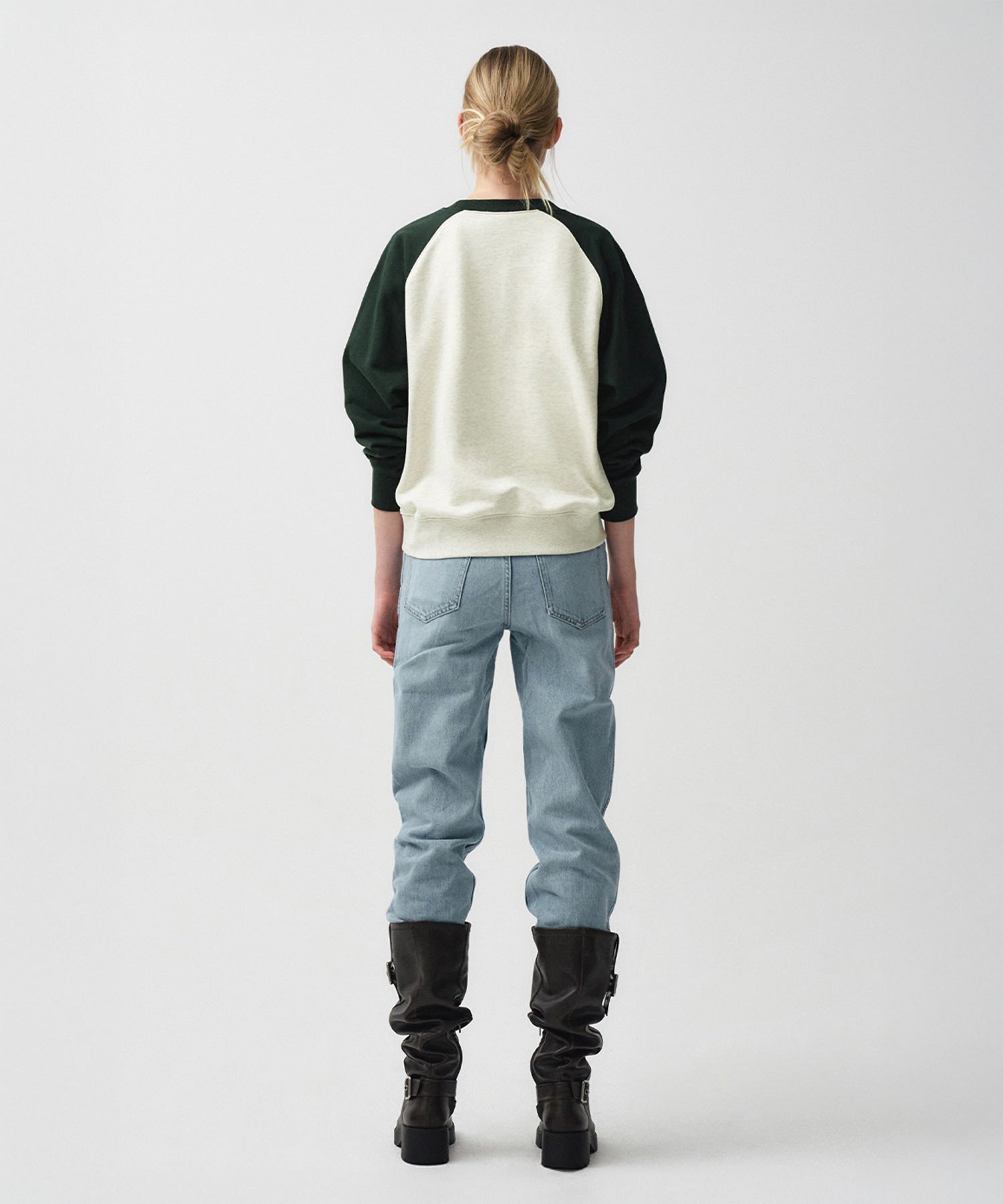 Marithe & Francois Girbaud - Classic Logo Color Block Raglan Sweatshirt (Oatmeal) product image 5 | TRAB K-Fashion Australia